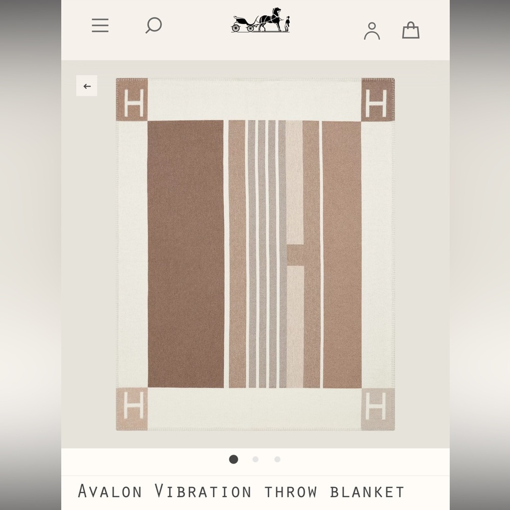Authentic｜Brand new Hermes Avalon Vibration throw blanket｜Écru / Naturel